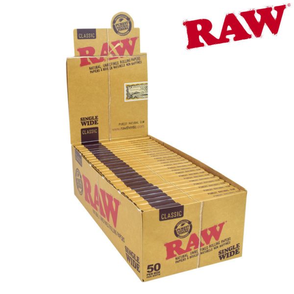 RAW Classic Natural Unbleached 1-1/4 Papers 50/pk ~ 24 packs per box