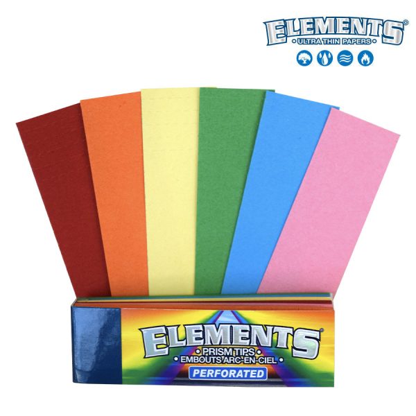 Elements Rainbow Prism Perforated Tips – 50 per pack ~ 20 packs per display