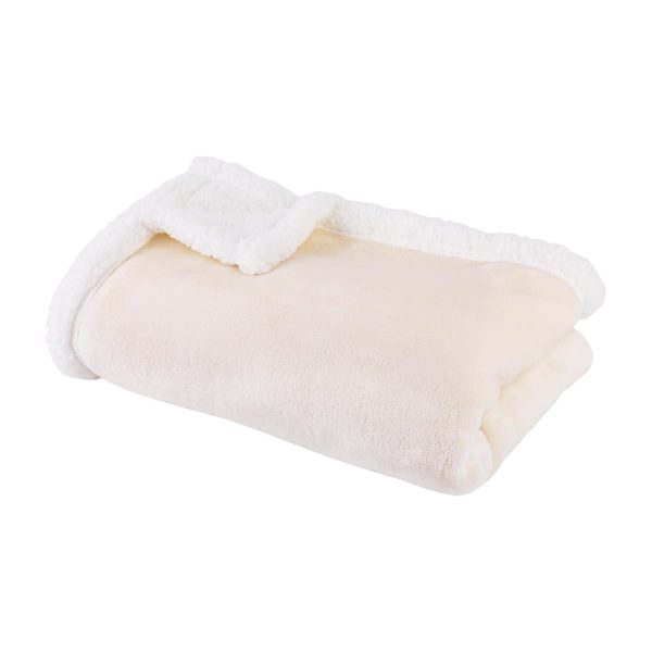 Tootsie Baby Ivory Fleece Blanket with Sherpa Lining – 30″ x 40″