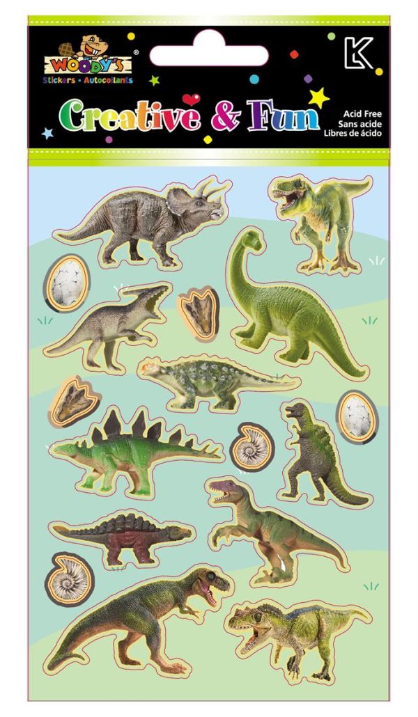 Woody’s Embossed Foil Stickers ~ Dinosaurs