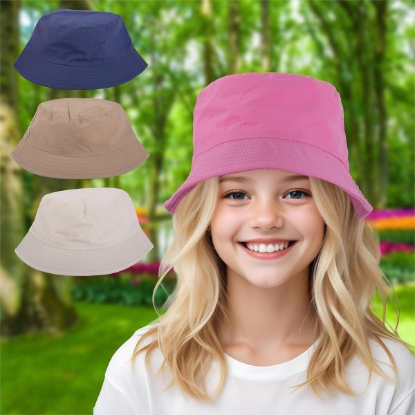 Kids Solid Color Bucket Hat  ~ 4 assorted