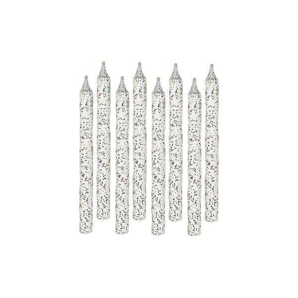 Birthday Candle – Large White Glitter Spiral ~ 24 per pack