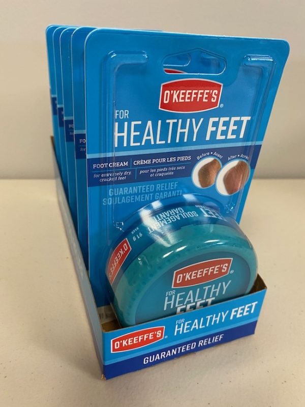 O’Keeffe’s Healthy Feet – 3.4oz Jar Carded ~ 6 per display