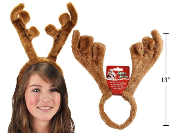 Plush Reindeer Antlers  ~ 14″L