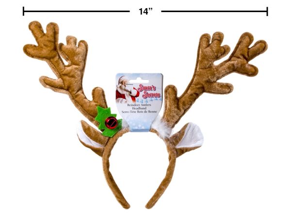 Reindeer Antlers w/Holly Bell