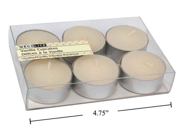 Deco Lite Tealight Candles – 6/pk ~ Vanilla Cupcakes