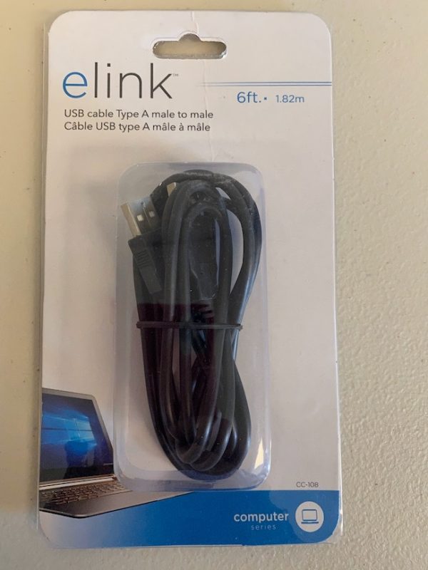 eLink USB Cable – Type A Male to Male ~ 6′ / 1.83M