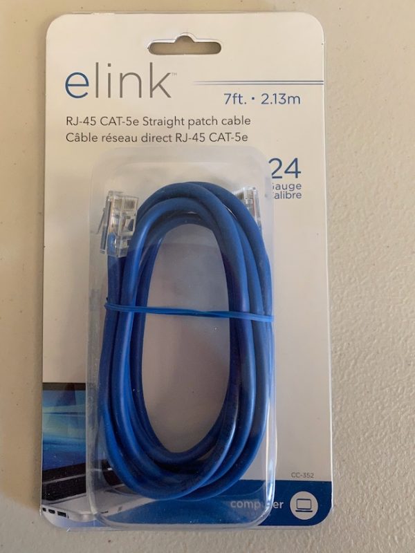 eLink Straight Patch Cable – Cat 5e ~ 7′ / 2.13M