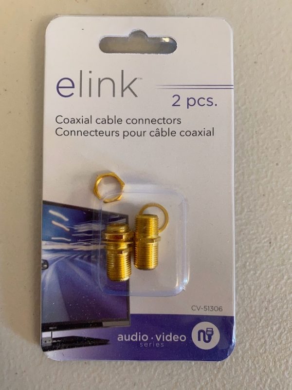 eLink Cable Coupler for Coaxial Cable ~ 2/pk