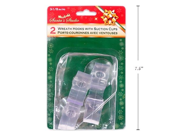 Christmas Suction Window Wreath Hook – 3-1/8″ ~ 2 per pack
