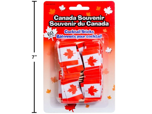 Canada Flag Cocktail Sticks ~ 60 per pack