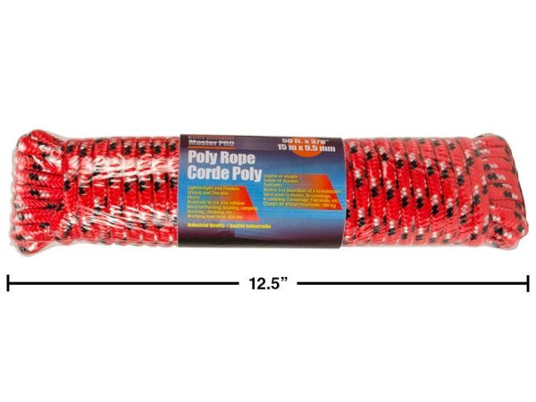 Poly Rope ~ 50′ x 3/8″ ~ Red