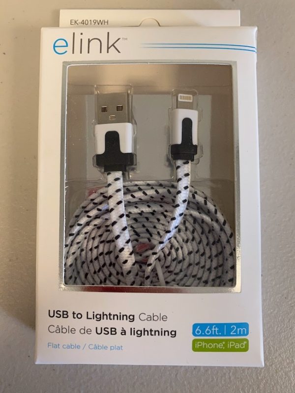 eLink Lightening USB Charge & Sync Cable – Fabric Braided ~ 6.6′ / 2M