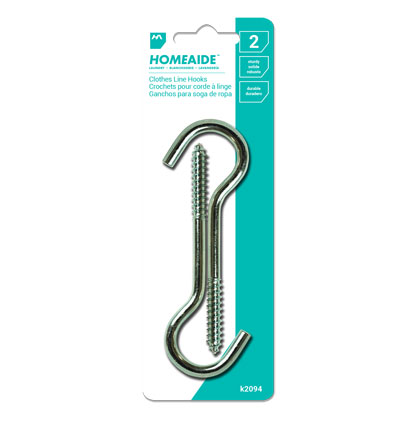 HomeAide J-Hook for Clothes Lines ~ 2 per pack - Mr FLY