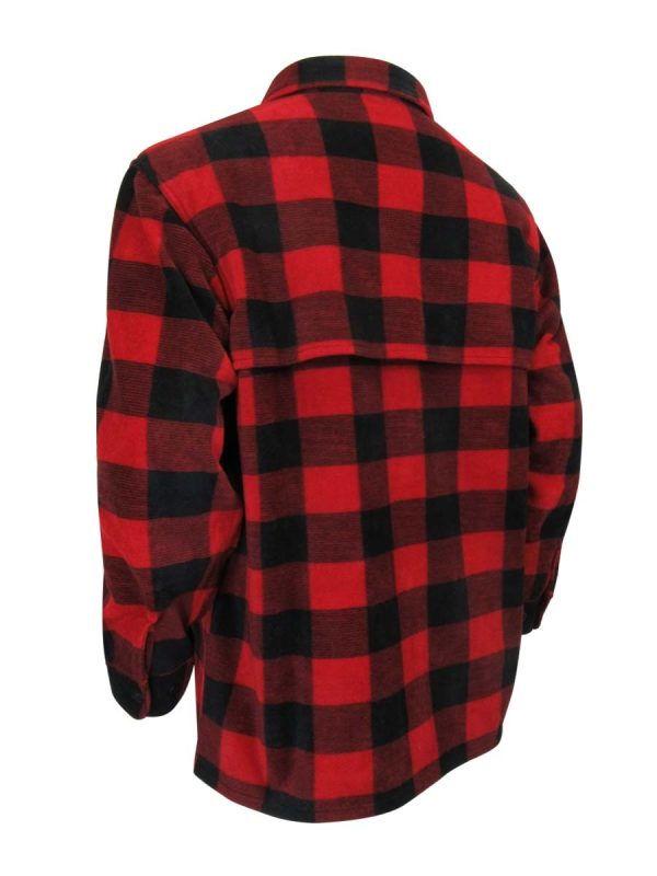 Red Plaid Fleece Shirt with Buttons {Doeskin Shirt}