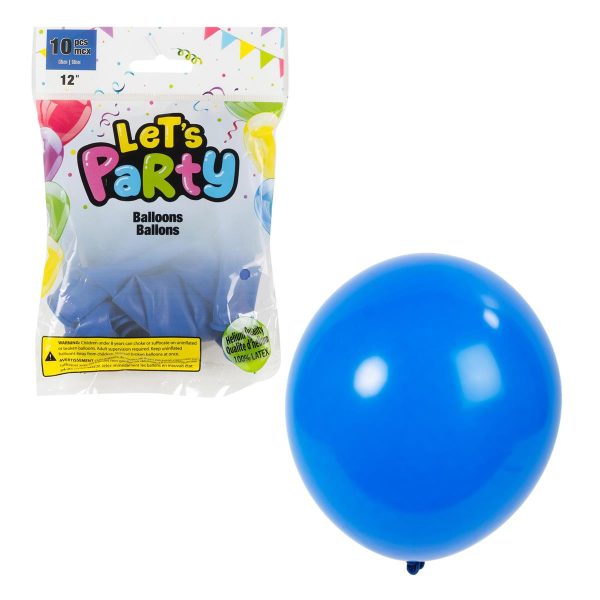 Let’s Party 12″ Round Balloons – Blue ~ 10 per pack