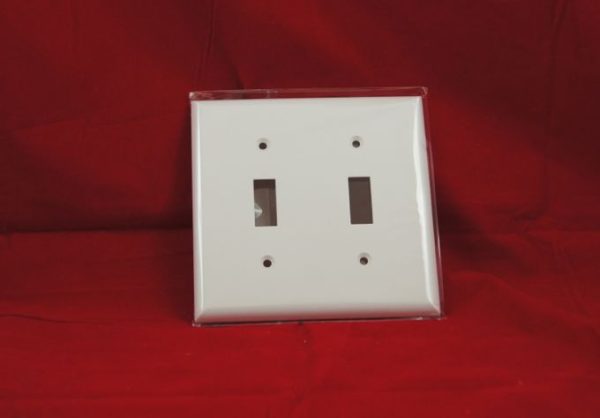 Toggle Switch Cover – Double ~ White