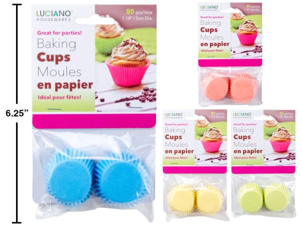 Luciano Paper Baking Cups Assorted Colors – Mini ~ 80 per pack