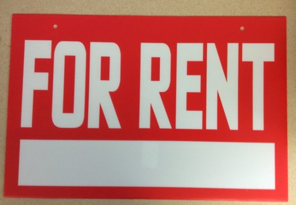 Corrugated Plastic Sign – 16″ x 24″ ~ For Rent
