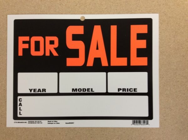 PVC Sign – 9″ x 12″ ~ For Sale {year/model/price}