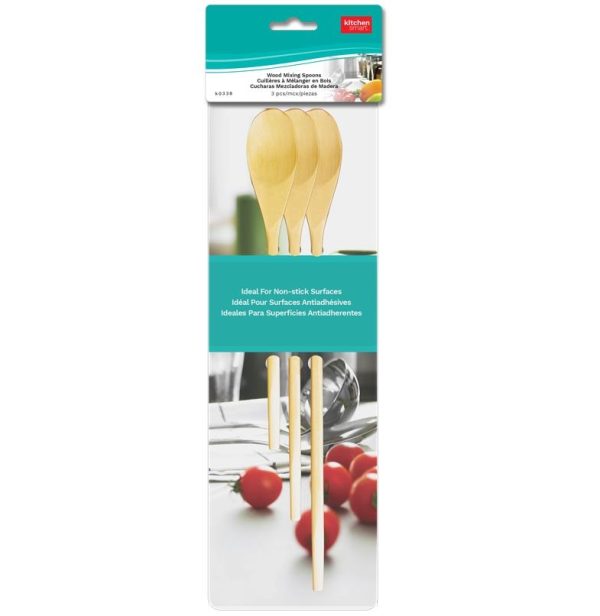 Kitchen Smart Wooden Mixing Spoons ~ set of 3