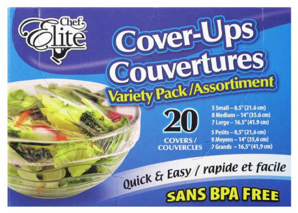 Chef Elite Bowl Cover-Ups – 5 Small, 8 Medium, 7 Large ~ 20 per box