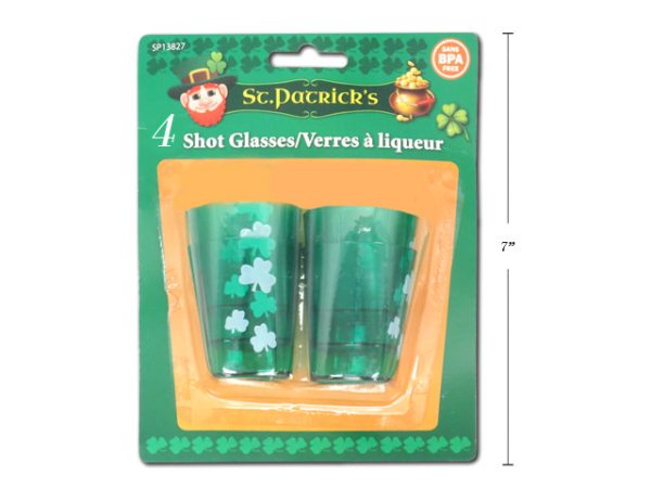 St. Patrick’s Day Plastic Shot Glasses ~ 4 per pack