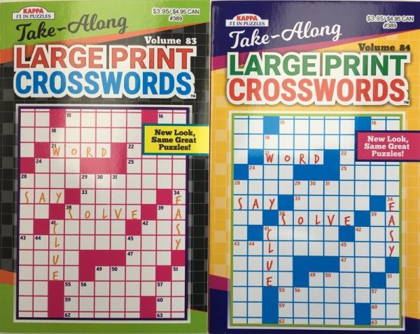 Large Print Crossword Puzzle Books  ~ Digest Size
