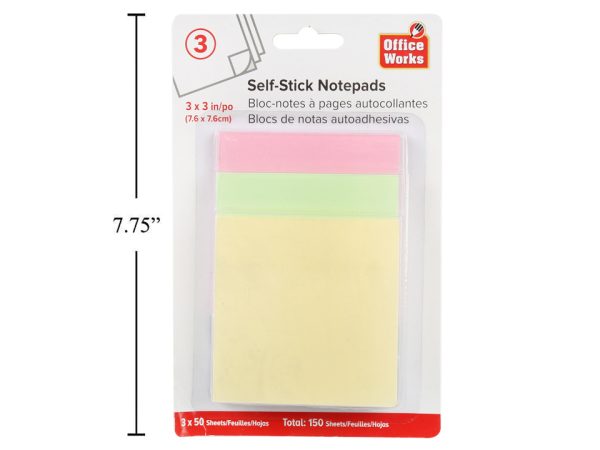 Self-Stick Notepads – 3″ x 3″ ~ 3 per pack