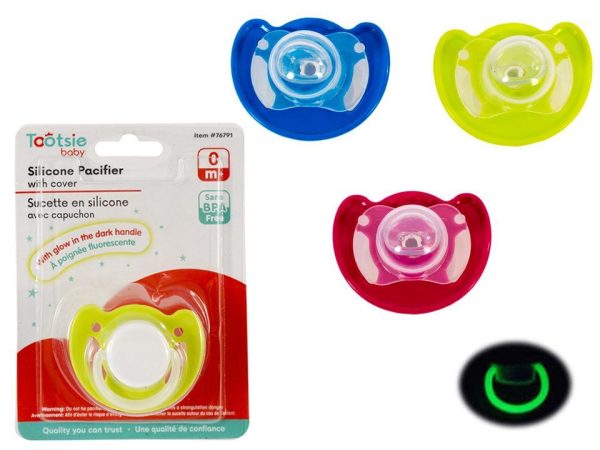 Tootsie Baby Silicone Pacifier w/Cover – Glow in the Dark