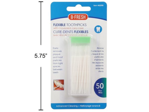 Flexible Plastic Toothpicks in Travel Case ~ 50 per pack