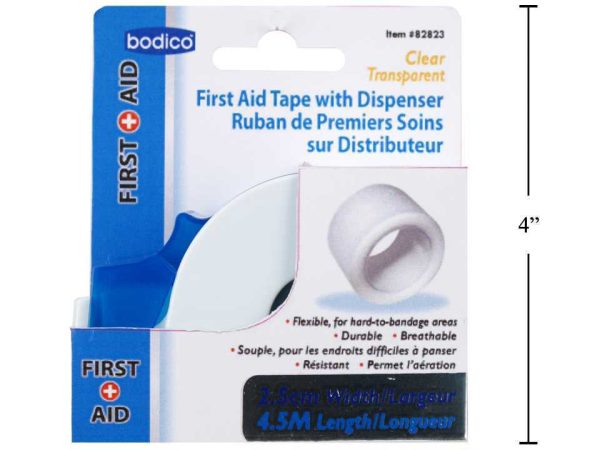 First Aid Tape with Dispenser ~ 2.5cm wide x 4.5M