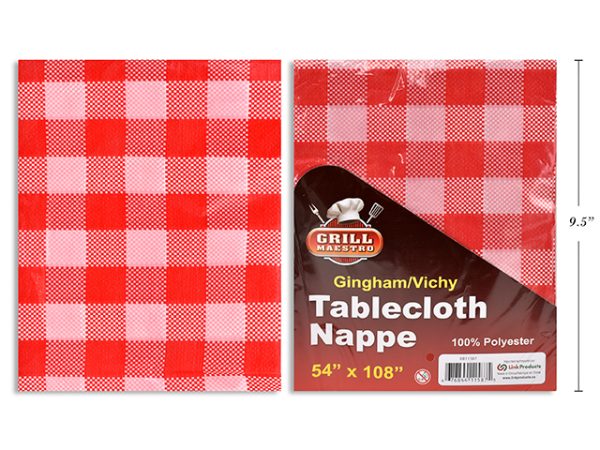 Plastic Tablecover Gingham Pattern ~ 54″ x 108″