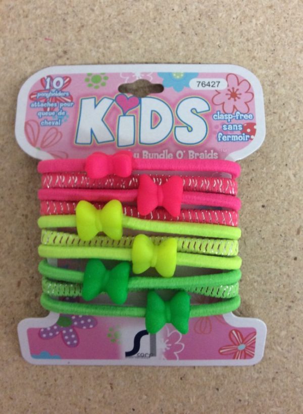 Kid’s Ponyholders w/Bows ~ 10 per pack
