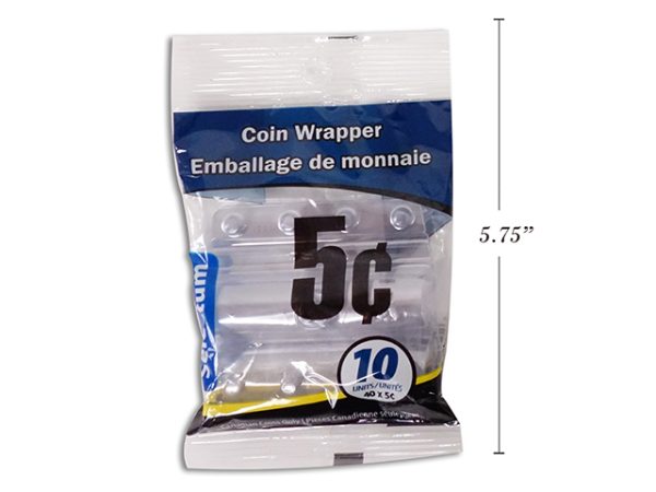Plastic Coin Wrappers – 5 Cent ~ 10 per bag