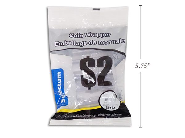 Plastic Coin Wrappers – $2 (Toonie) ~ 10 per bag