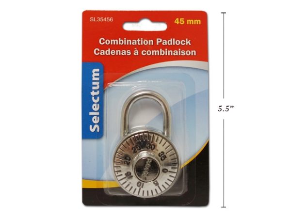 Selectum Stainless Steel Combination Padlock ~ 45mm
