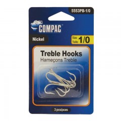 Compac Nickel Treble Hooks