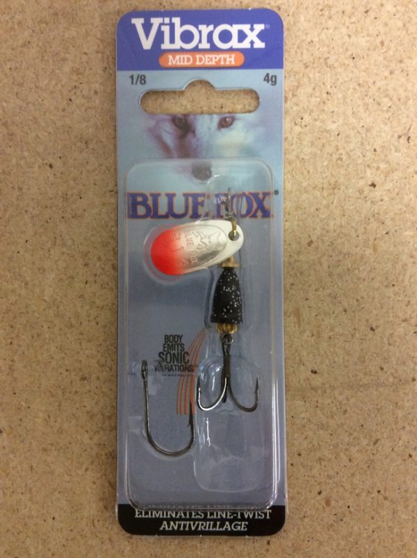 Blue Fox Classic Vibrax Spinner – Blade 1 – 1/8oz ~ Red Tipped / Silver Flake