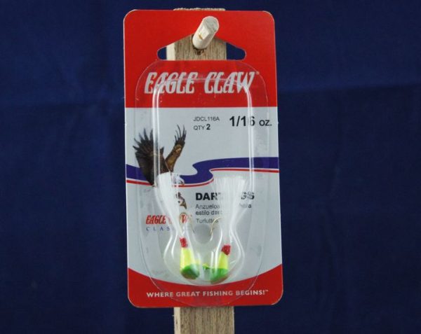 Eagle Claw Shad Darts – 1/16oz ~ Chartreuse / Lime