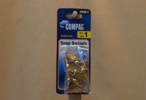 Compac Brass Barrel Swivel w/Interlock Snaps ~ Size 1