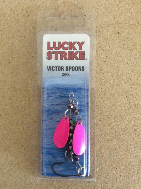 Lucky Strike Victor Spoon 1″ Pink ~ 2 per pack