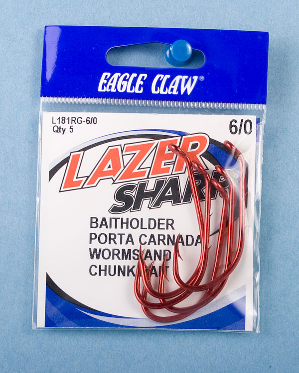 Eagle Claw Lazer Black Salmon Hooks - 6 Pack