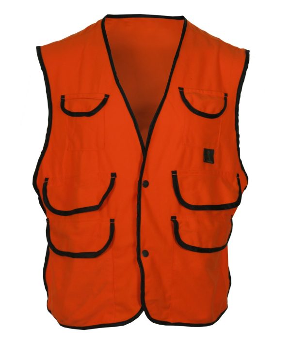 Kid’s Thermoking Fluorescent Orange Fleece Vest w/Snap Closure