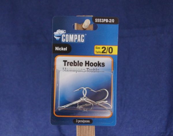 Compac Nickel Treble Hooks – Size 2/0 ~ 3 per pack