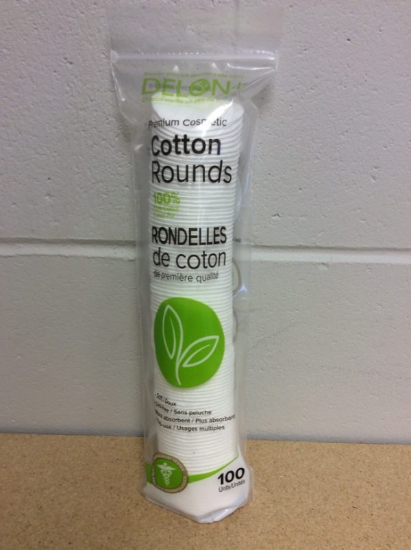 Delon Premium Cosmetic 100 % Pure Cotton Rounds ~ 100 per sleeve