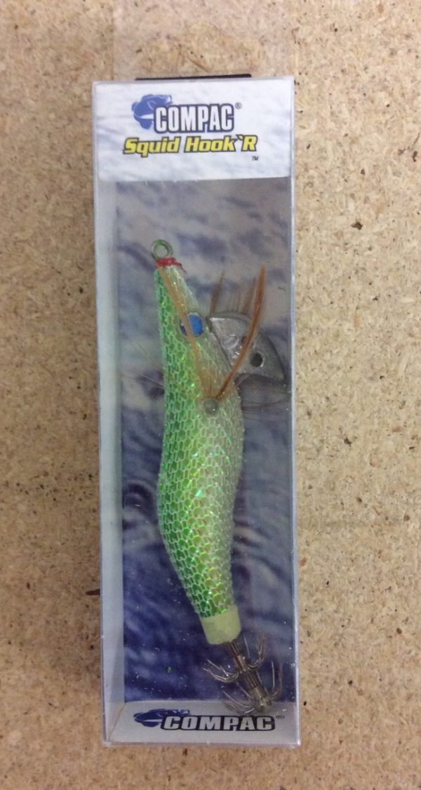 Squid Hook’r Fish Shape Jig – 3-1/4″ / 8cm ~ Green