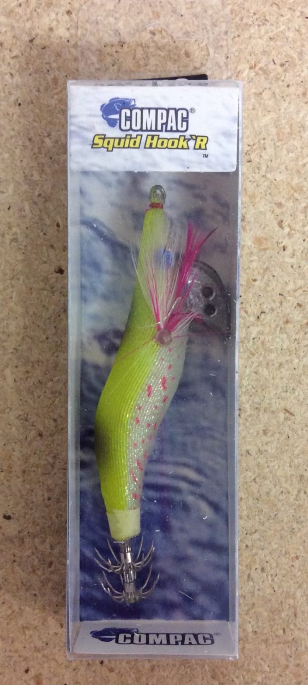 Squid Hook’r Fish Shape Jig – 3-1/4″ / 8cm ~ Yellow