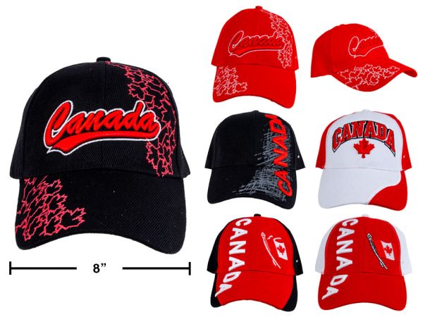 Canada Baseball Cap w/Embroidery ~ 6 assorted
