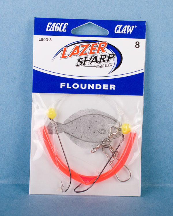 Eagle Claw Double Hook Flounder Rig w/Corn Bead, Pink Tubing & 3